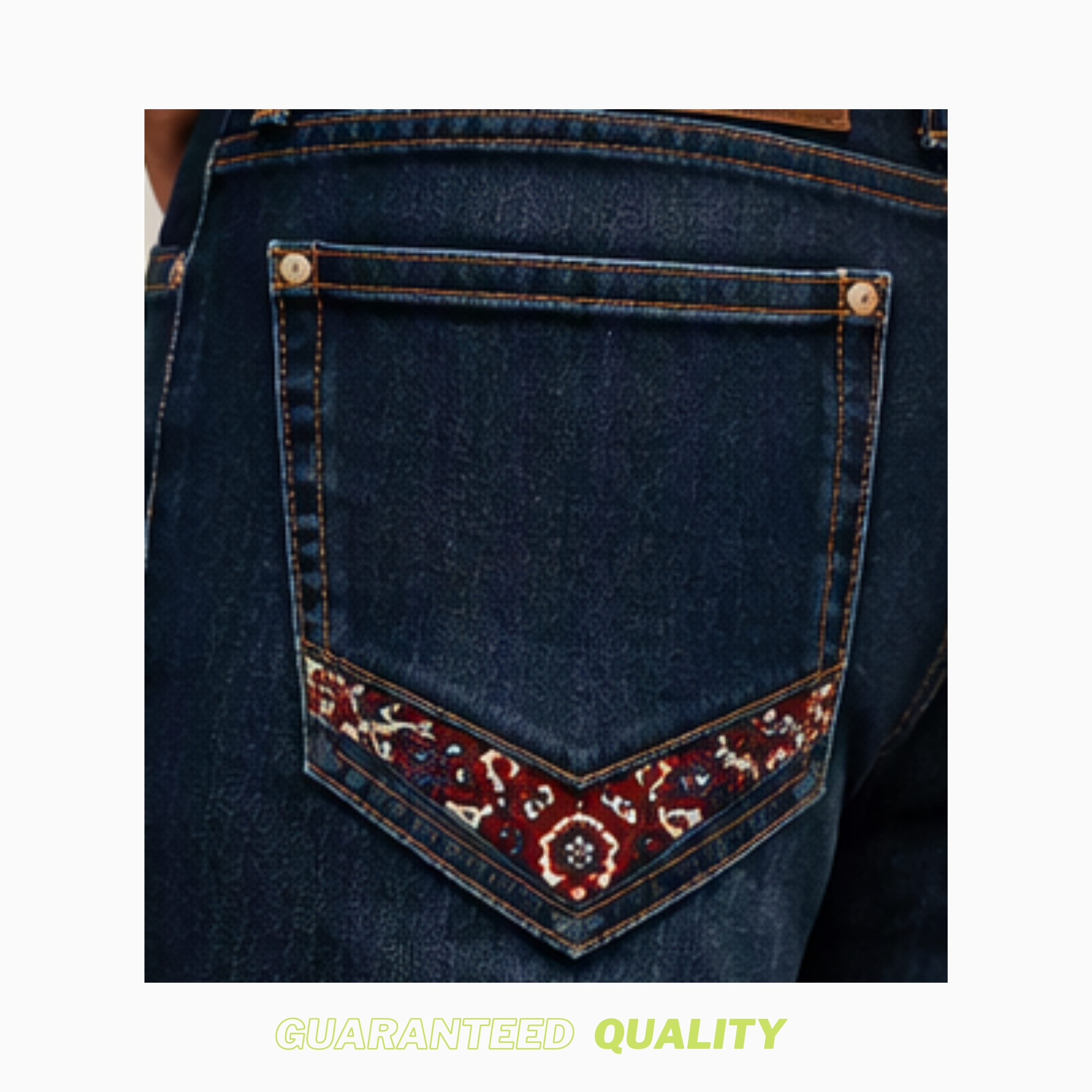 3EEEZ Chevron Brocade Straight Jean